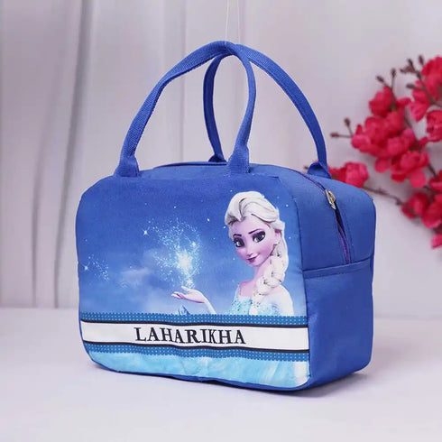 Personalized Cartoon Printed Kids Lunch Bag With Handle